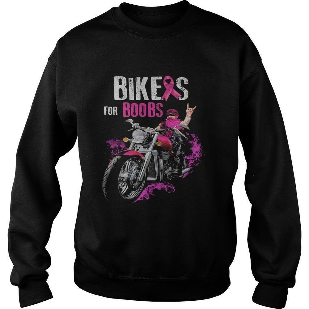 Bikers For Boobs Pinkcolor Motocycle Sweatshirt